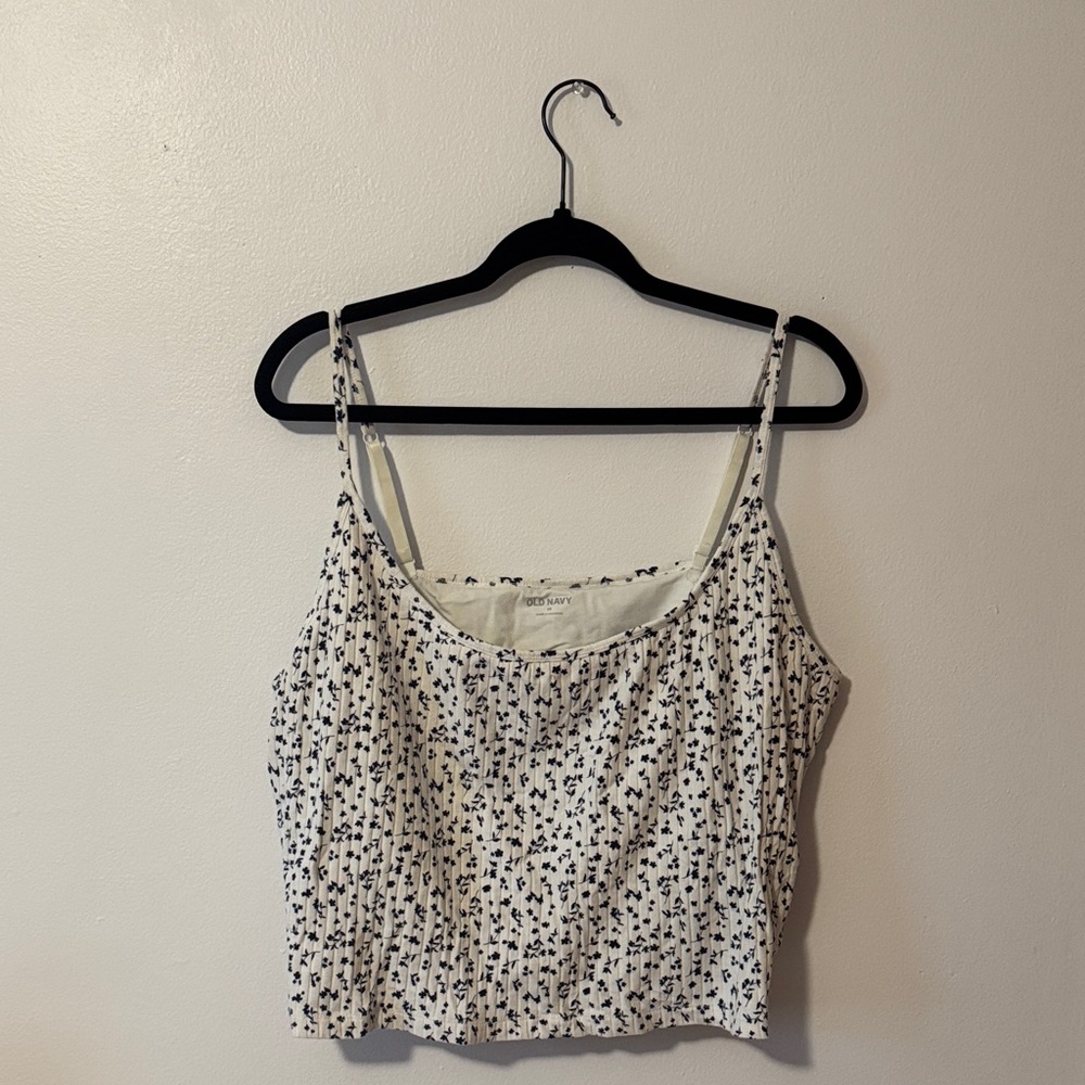 Old Navy White and Black Patterned Camisole